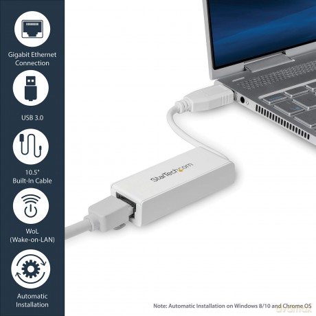 Startech.Com Usb 3.0 To Gigabit Ethernet Nic Network Adapter, 10/100/1000 Network Adapter, Usb To Ethernet Lan Adapter,Usb To Rj45