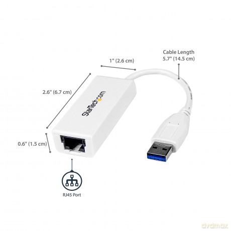 Startech.Com Usb 3.0 To Gigabit Ethernet Nic Network Adapter, 10/100/1000 Network Adapter, Usb To Ethernet Lan Adapter,Usb To Rj45