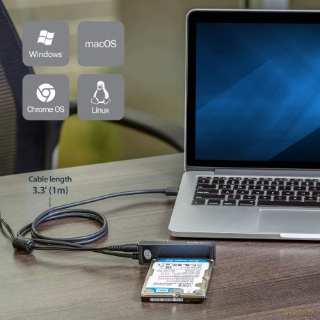 Startech.Com Usb 3.1 Adapter Cable For 2.5in And 3.5in Sata Ssd/Hdd Drives - Supports Sata Iii - Tool-Free Cable-Style Adapter