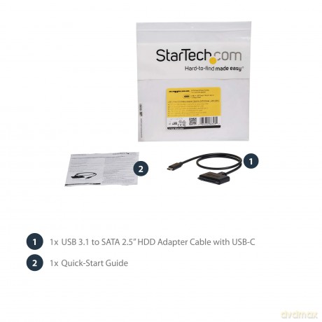 Startech.Com Usb C To Sata Adapter ? For 2.5? Sata Drives ? Uasp ? External Hard Drive Cable ? Usb Type C To Sata Adapter
