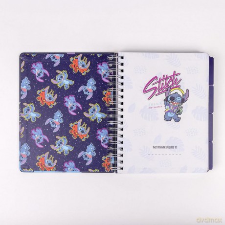 Stitch - Agenda Hebdomadaire Non Date Intercalaires - 19 X 24 X 2 Cm