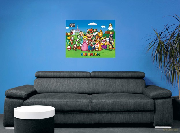 Super Mario Characters Maxi Poster, Wood, Multi-Colour