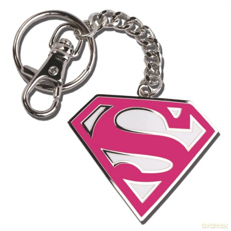 Supergirl Pink Logo Keychain