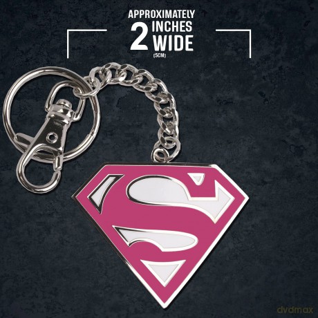 Supergirl Pink Logo Keychain