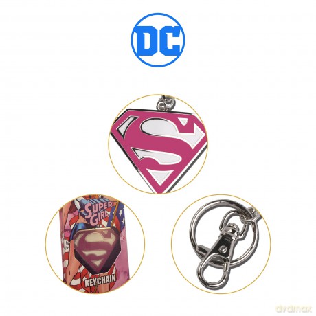 Supergirl Pink Logo Keychain
