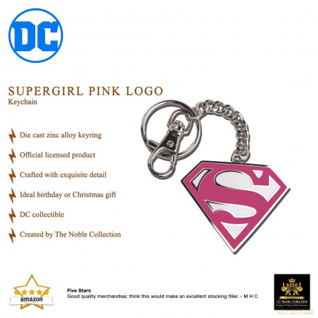 Supergirl Pink Logo Keychain