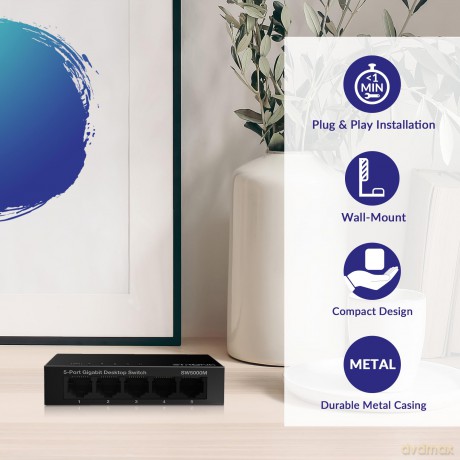 Switch 5 Porte Gigabit Metal