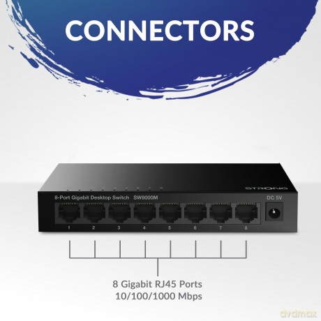 Switch 8 Porte Gigabit Metal