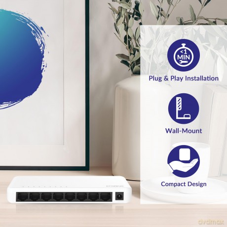 Switch 8 Porte Gigabit Plastica