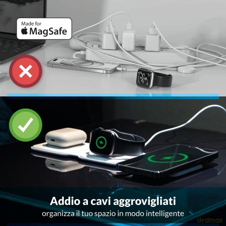 Tap 3in1 Compatibile Magsafe 15w Wh