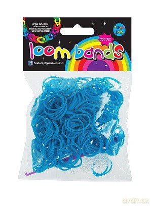 Gumki loom bands 300 szt niebieskie [ZABAWKA]