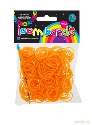 Gumki loom bands 300 szt pomarańczowe [ZABAWKA]