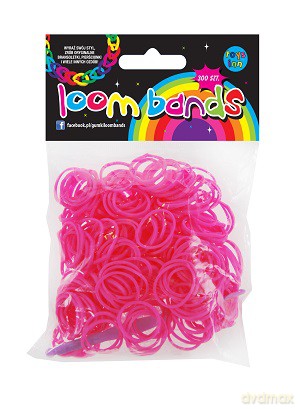 Gumki loom bands 300 szt różowe [ZABAWKA]