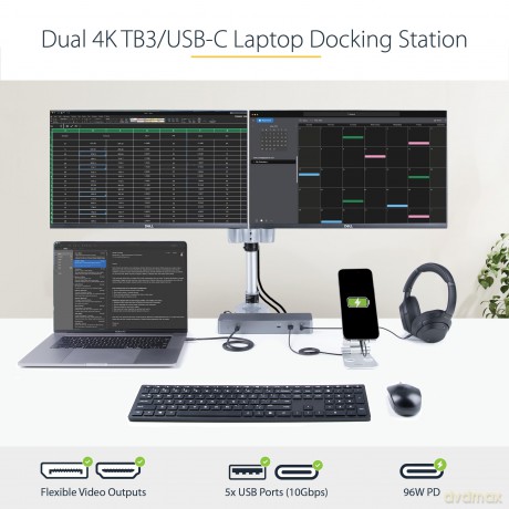 Tb3/Usb-C Dock - 2x Dp/Hdmi