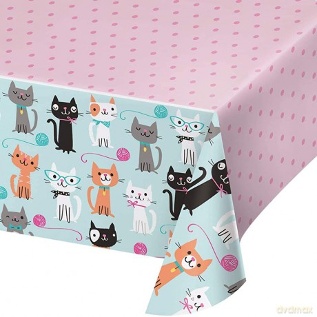Tc Pl Aop 6/1ct 54x102 Purr-Fect Party Qs
