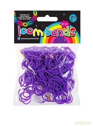 Gumki loom bands 300 szt fioletowe [ZABAWKA]