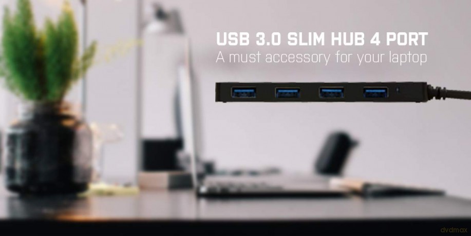 Tec Slim Passive Hub 4p Black Usb 3.0 No Ps Win And Mac Os