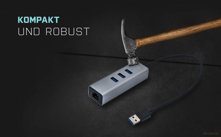 Tec Usb 3.0 Metal Hub + Glan Metal 3-Port Hub With Glan Adap.