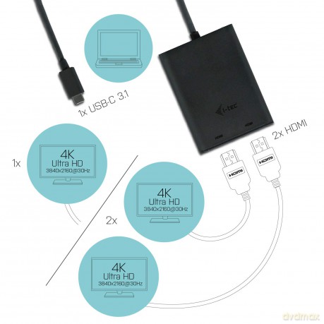 Tec Usb-C 4k Dual Hdmi Adapter