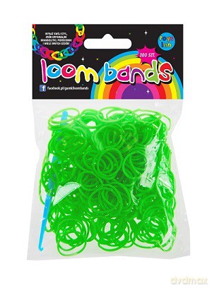 Gumki loom bands 300 szt zielone [ZABAWKA]