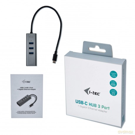Tec Usb-C Metal Hub 3 + Glan 3 Port Hub + Ethernet Adapter