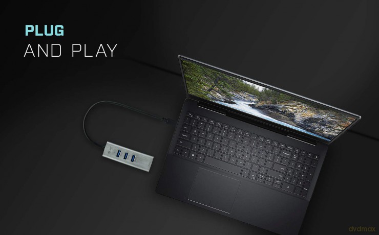 Tec Usb-C Metal Hub 3 + Glan 3 Port Hub + Ethernet Adapter