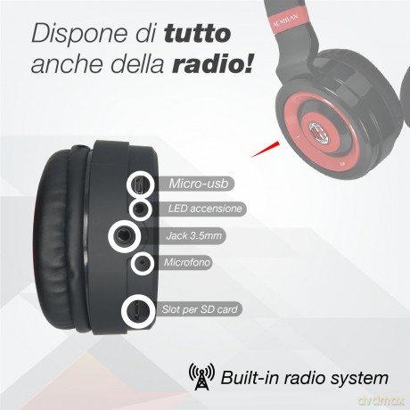 Techmade Cuffie Bluetooth Milan