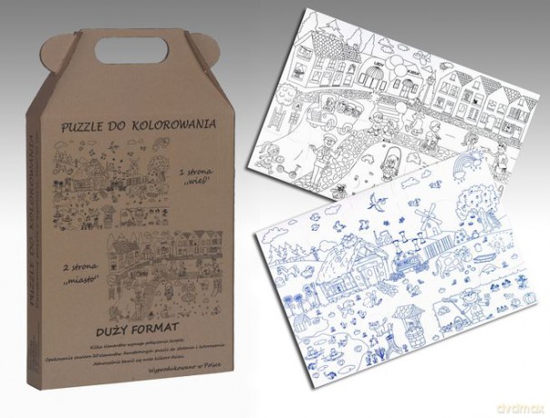 Puzzle do kolorowania miasto wieś [ZABAWKA]