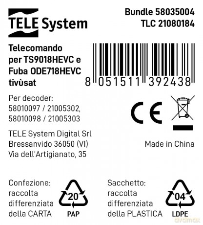 Telecomando Ts9018