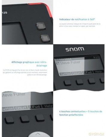 Telefono Snom D120 W/O Ps Black