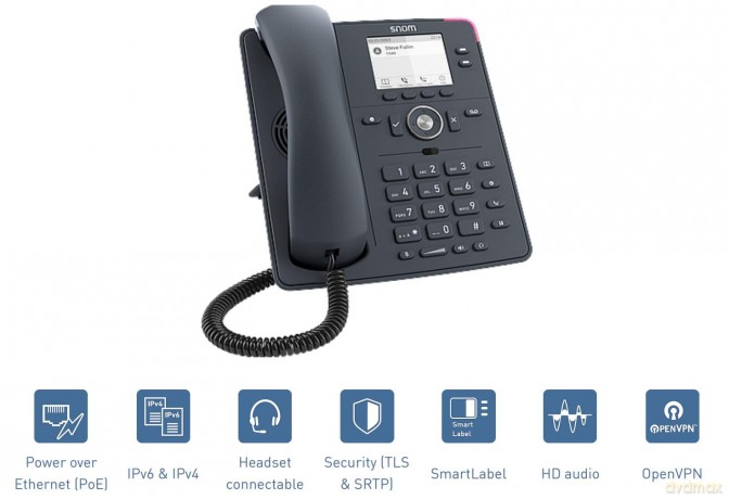 Telefono Snom D140 W/O Ps Black