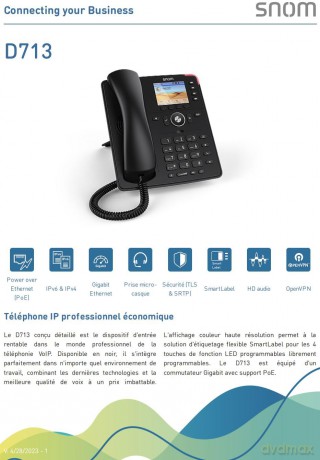 Telefono Snom D713 W/O Ps Black