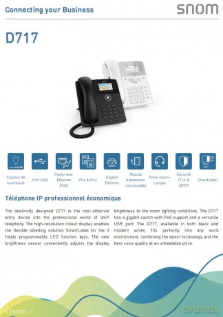Telefono Snom D717 W/O Ps Black