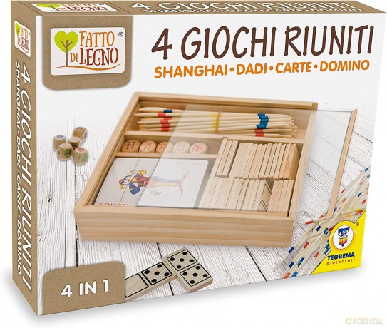 Teorema 40118 - Set Di 4 Giochi, Shangai, Dadi, Carte, Domino