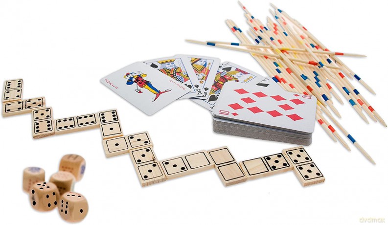 Teorema 40118 - Set Di 4 Giochi, Shangai, Dadi, Carte, Domino