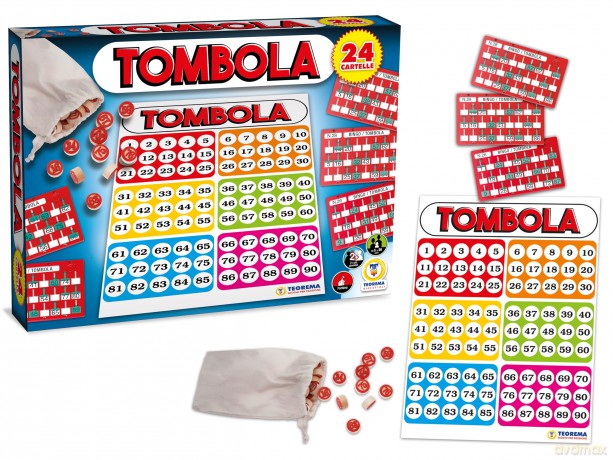 Teorema: Gioco Tombola 24 Cartelle Plastica C/Tabellone - Box