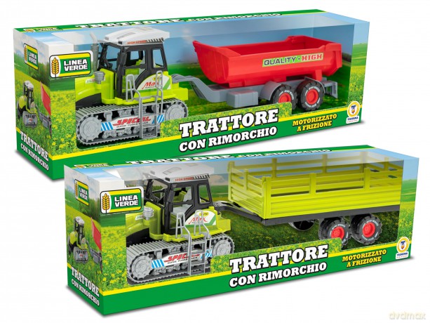Teorema: Linea Verde - Trattore Con Rimorchio A Frizione 3 Mdl Ass - Window Box