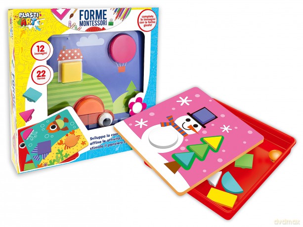 Teorema: Plastiart - Gioco Montessori Figure Geometriche 22 Pz 12 Schede - Window Box