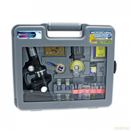 Teorema: Plastiart - Valigetta Con Microscopio In Metallo 100-200-300-600-1200x Zoom 68 Pz - Case Plas