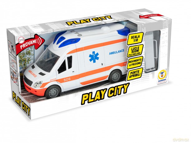 Teorema: Play City - Ambulanza Porte Apribili Con Barella Luci E Suoni - Open Touch Box
