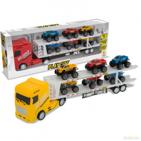 Teorema: Play City - Camion Bisarca A Frizione 2 Col. Ass - Window Box