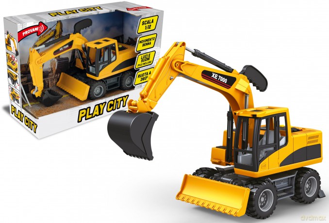 Teorema: Play City - Escavatore Luci E Suoni Movimenti Articolati Luci E Suoni - Open Touch Box