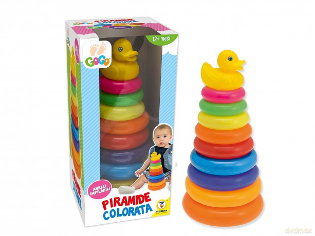 Teorema: Prima Infanzia Gogo - Piramide Ad Anelli Colorata 14.5x29 Cm