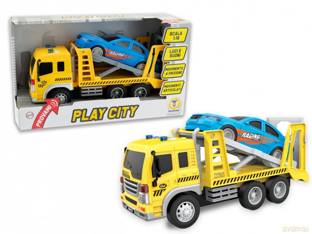Teorema: Teo'S - Camion Portauto Scala 1:16 Luci E Suoni Pile Incluse - Box