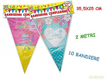 Teo'S - Bandierine 2 Metri E 10 Bandiere Buon Compleanno Blister