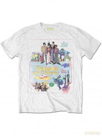 The Beatles Men's Tee: Yellow Submarine Vintage Movie Poster (Large)