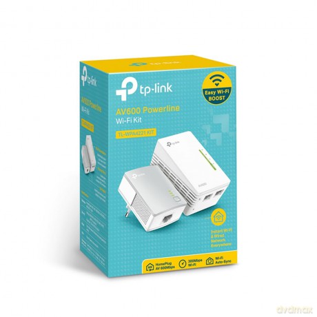 Tp-Link Tl-Wpa4220kit Av500 Powerline 300 M Wi-Fi Extender/Wi-Fi Booster/Hotspot With Two Ethernet Ports, Starter Kit/Twin Pack