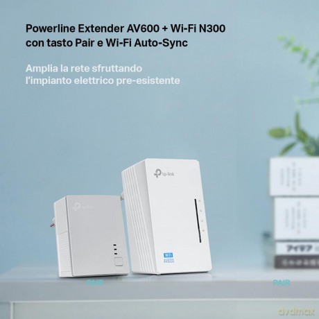 Tp-Link Tl-Wpa4220kit Av500 Powerline 300 M Wi-Fi Extender/Wi-Fi Booster/Hotspot With Two Ethernet Ports, Starter Kit/Twin Pack