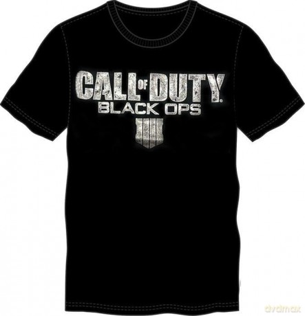 T-Shirt Call Of Duty Black Ops IV Logo Argento L