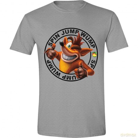 T-Shirt Crash Bandicoot Spin Jump Wump Grey XXL